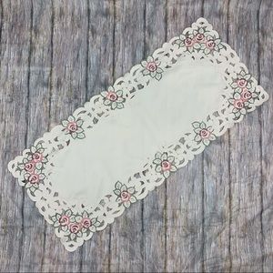 Handmade Embroidered Floral Table Runner